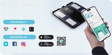 Аналітичні ваги для ванної кімнати, 8 електродів, білі — Визначення складу тіла, Bluetooth, Додаток, до 180 кг