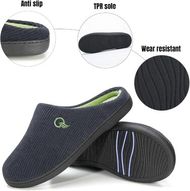 Тапочки домашні Mishansha для чоловіків та жінок, зимові, з memory foam, розмір 36-47, комфортні, сірі та темно-сині