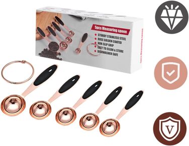 MAGICLULU 3 Sets Rose Gold Measuring Spoons, Measuring Cups, Scoops, Grill Plate, Baking Mold, Cocktail Spoon, Measuring Spoon, Kitchen Baking Utensils, Kitchen Accessories, Stainless Steel