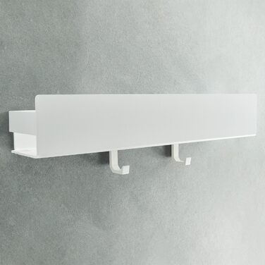 Designfabrik Hamburg Shower Shelf without Drilling | Bathroom Organizer | Shower Shelf without Drilling | Bathroom Shelf | Hanging Shelf | Wall Shelf | Adhesive Shower Basket | Shower Shelf White 42 cm