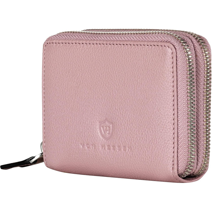 VON HEESEN Leather Wallet with RFID Blocker - Wallet for Women & Men made of Genuine Leather - Wallet with Coin Pocket - Purse for Women and Men in Lavender