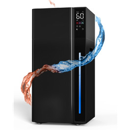 Зволожувач повітря для великих приміщень 20L, теплий та холодний туман, зволожувач до 280м², 360° ультразвуковий зволожувач, для спальні/вітальні/офісу/рослин/комерційного використання, чорний