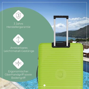 Набір валіз Travelite Orbitа 3 шт. (L/M/S) з жорстким корпусом, 4 колеса, TSA-замок, Limone