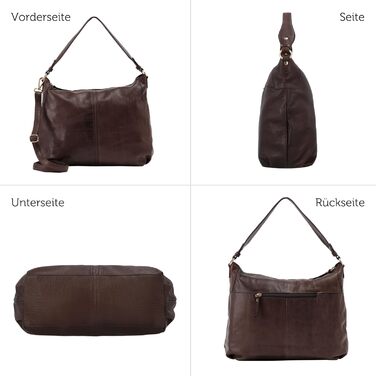 Сумка Gusti Shopper Leder Hannah - жіноча шкіряна сумка-шопер через плече (Каштановий)