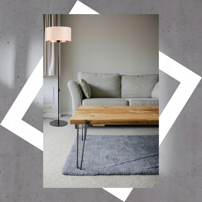 Підлоговий торшер Tornado, велюр, бежево-золотий, 152 см, E27