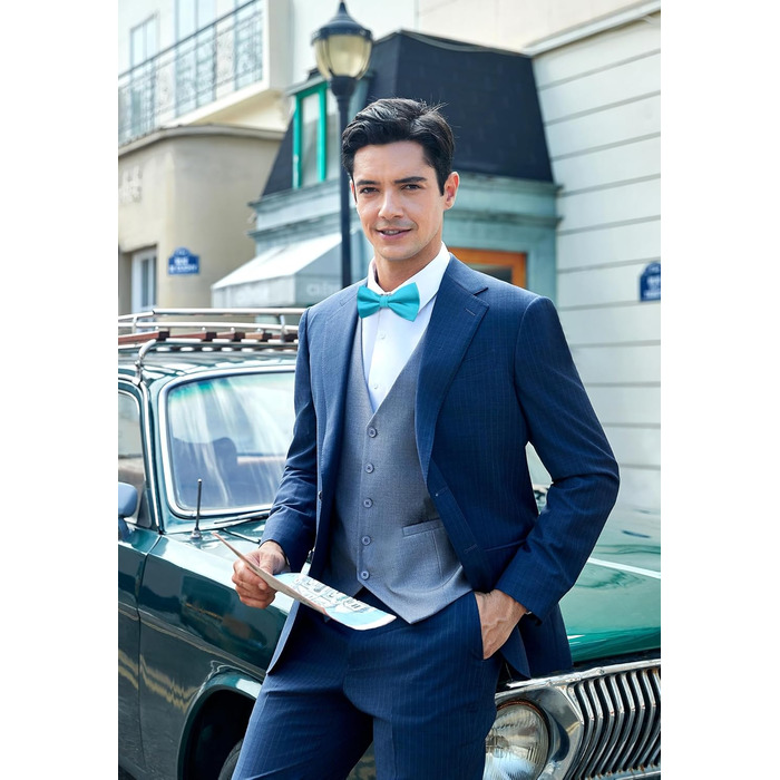 Метелик HISDERN для чоловіків однотонний, регульований, для вечірки, весілля (Турквіс)