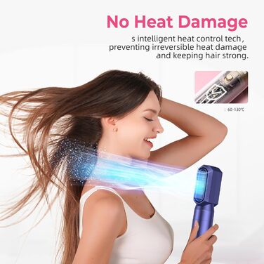 Професійний фен-щітка Pro Airbrush Hair styler 6 в 1: сушка, укладка, створення локонів. 1000W, блакитний