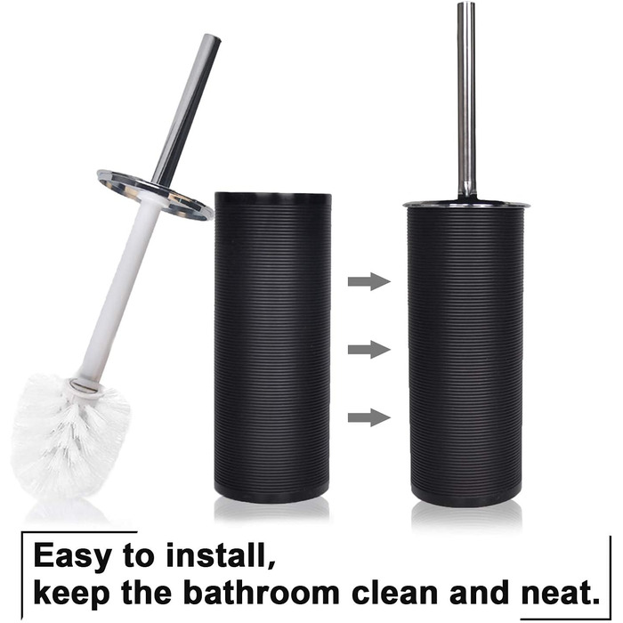 CERBIOR Набір аксесуарів для ванної кімнати, 6 шт., з дозатором мила, тримачем для зубних щіток, стаканчиком для щіток, мильницею для декоративної стільниці, подарунковий набір (Чорний)