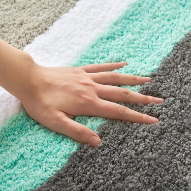 MIULEE Килимок для ванної кімнати смугастий, антиковзний, 40x60 см (60x90 см), зелено-сірий