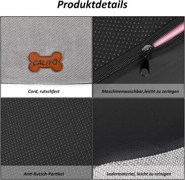 Сходинки для собак Caliyo, 3 сходинки, для маленьких собак та котів, 40 см заввишки, знімний та миючий чохол, протиковзна підставка, для ліжка, дивану та авто (60×40×40 см), сірі