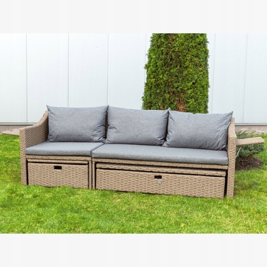 Комплект садових меблів із техноротанга Loge Garden, сірий, 3 предмети