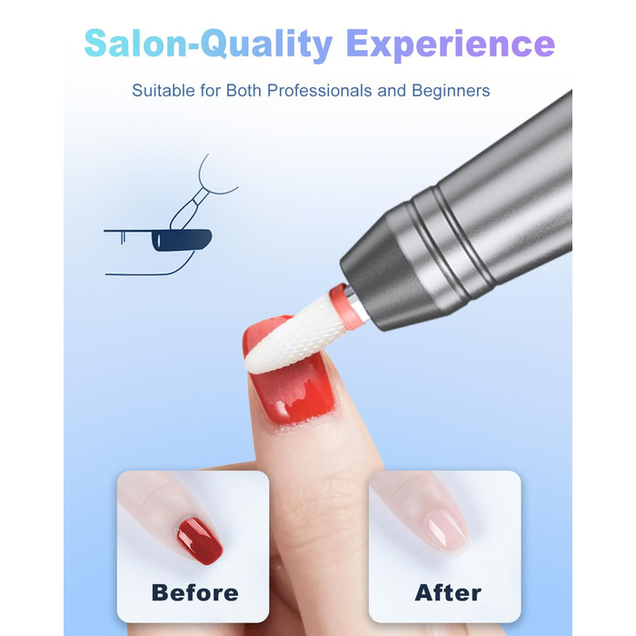 Професійний фрезер для нігтів ENGERWALL M95G: 40000 обертів/хв, акумулятор 24 год, бездротовий електричний фрезер для гелю та акрилу, LCD дисплей, турбо двигун