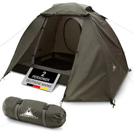 Намет Wanderfalke CAMP 2 для 2-4 осіб, водонепроникний 4000мм, двошаровий, легкий, сімейний намет для кемпінгу, риболовлі та подорожей
