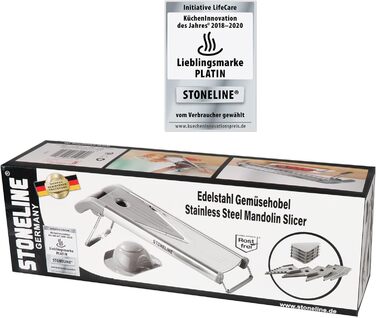 Набір для нарізки овочів STONELINE V - 9 предметів: для нарізки скибочками, соломкою, кубиками, спіралями. З нержавіючої сталі. Кухонний овочевий слайсер, тертак, спіралізатор, слайсер для картоплі фрі, сірий