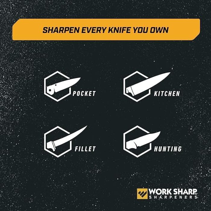 WORK SHARP Precision Adjust професійна система заточування ножів з фіксованим кутом 15-30°, ручний алмазний точильний набір із 3 каменями