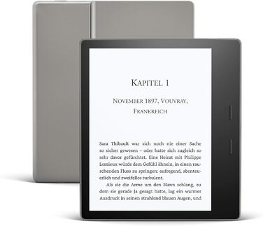 Kindle Oasis: електронна книга з регулюванням кольору екрану, водонепроникна, 8 ГБ, Wi-Fi, графіт + 3 місяці Kindle Unlimited