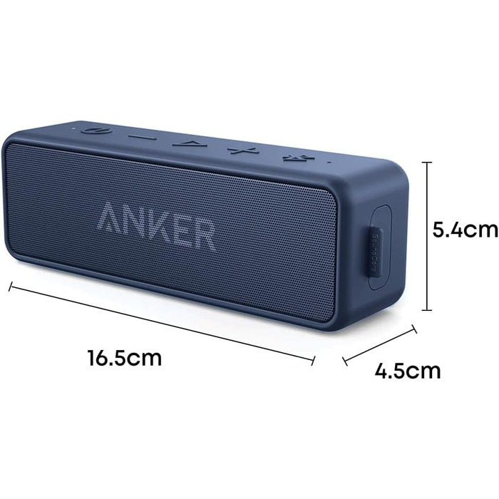 Портативна Bluetooth колонка Anker SoundCore 2 - блакитна, 24 год роботи, IPX7, потужний бас