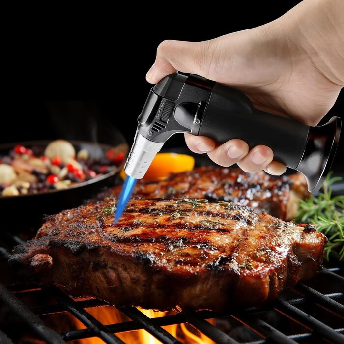 Фламбер (Royouzi) з блокуванням безпеки: регульований, наповнюваний, для приготування Crème brûlée, грилю, приготування їжі, кемпінгу