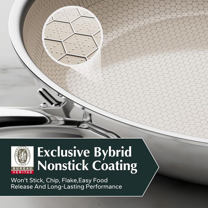 Набір сковорідок Redchef Antihaft з керамічним покриттям, 3 шт., 20+26+30 см, без PFOA, PTFE, PFAS, для плити та духовки