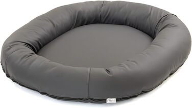 Wallace & Jones | Преміум собаче ліжко Болтон, диван для собак 63x50 см, штучна шкіра, для маленьких собак, прихований блискавка, миється, нековзне, темно-сірий 63 x 50 см, темно-сірий