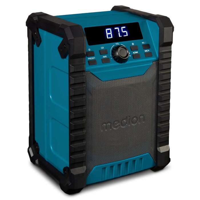 MEDION E66877 DAB+ Радіо для будівельних майданчиків: Bluetooth 5.0, IP44 (вологозахист), LED-ліхтар, акумулятор та мережа, DAB+ радіоприймач