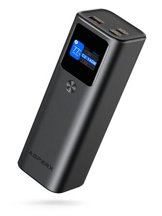Power Bank AsperX 20000mAh, 165W, USB-C Кабель, для MacBook, Dell, HP, Lenovo, iPad, iPhone, Galaxy