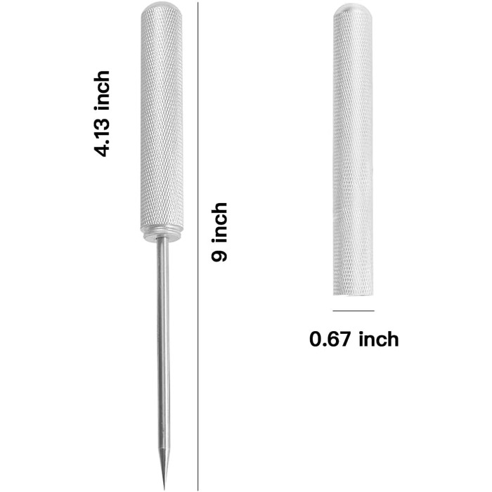 22.9 cm ice pick, aluminum alloy, handle with safety cover for kitchens, bars, bartenders, picnics, camping, and restaurants (Silver)