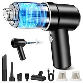 Автомобільний акумуляторний пилосос Handstaubsauger 12000Pa з HEPA-фільтром та LED підсвіткою для дому, авто, меблів, шерсті тварин