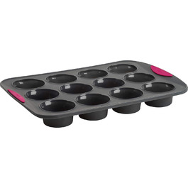 Trudeau Silicone Muffinform, 12 cups, Fuchsia (Model: 05115197KR)