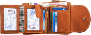 Benthill Women's Wallet Genuine Leather - Compact Leather Wallet with Plenty of Space - High-Quality Women's Wallet with Many Compartments, Color: Brown