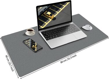 Килимок для столу Sevenpers 80x40 см з PU-шкіри, захист столу, неслизький, для офісу та дому