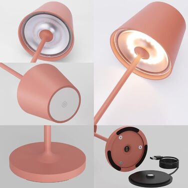 LED настільна лампа K-Bright з димуванням, акумуляторна, для дому та вулиці | Тепле світло | USB-зарядка | 1 шт. (Помаранчевий)