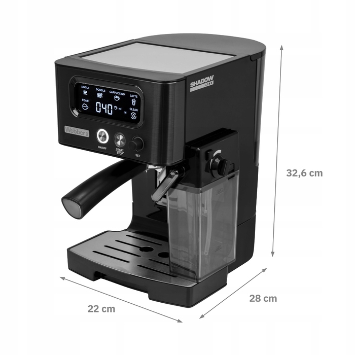 Ріжкова кавомашина Webber M5, 1459 Вт, чорна