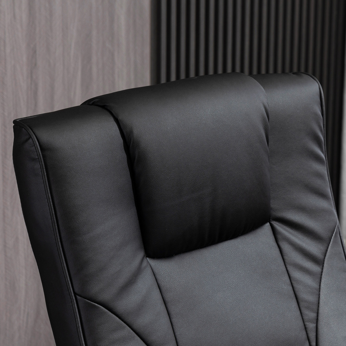 HOMCOM Massage Recliner with Footrest, 360° Swivel, Reclining Chair with Artificial Leather Upholstery, 73 x 83 x 106 cm for Relaxation