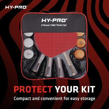 Набір для пінг-понгу Hy-Pro: 4 ракетки, 8 м'ячів, сумка, м'ячі 3 зірки, високоякісний набір для настільного тенісу