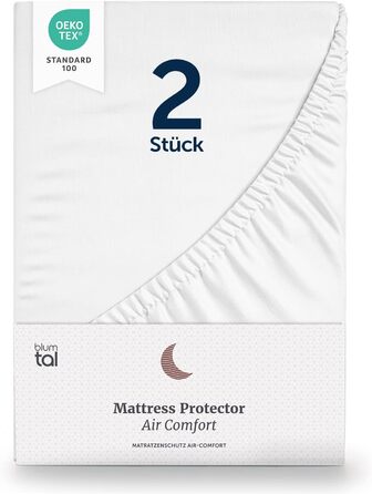 Blumtal® Mattress Protector - 100x200 cm Set of 2 - Waterproof Mattress Cover - Oeko-TEX certified waterproof mattress cover 100x200 - Quiet mattress protection - Breathable moisture protection