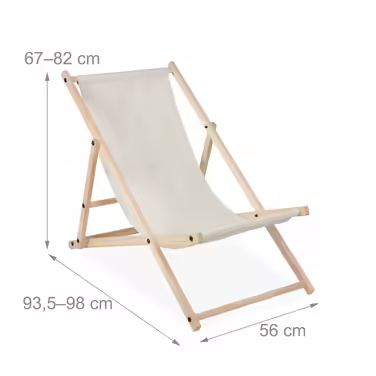 Relaxdays Folding Wooden Lounge Chair