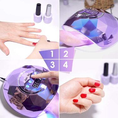 Лампа для сушіння нігтів Janolia 86W UV LED з сенсором та LCD дисплеєм для гель-лаку. Професійна лампа для нігтів з 4 таймером, підходить для гель-лаку.