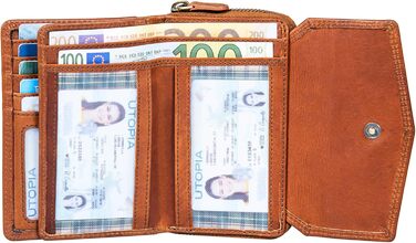 Benthill Wallet for Women Leather - RFID Genuine Leather Wallet - Vintage Purse - Coin Pocket with Zipper, Color: Gray