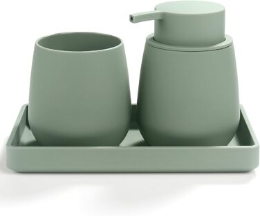 Сучасний набір для ванної кімнати AJEUNGAIN сірого кольору: мильниця, стакан для зубної пасти, піднос. Організатор для ванної кімнати (сірий). 3 предмети