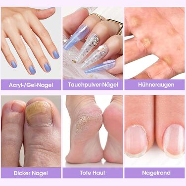 Електричний фрезер для нігтів 11 в 1, професійний, для гель та акрил, регулювання швидкості, манікюр та педикюр, фіолетовий