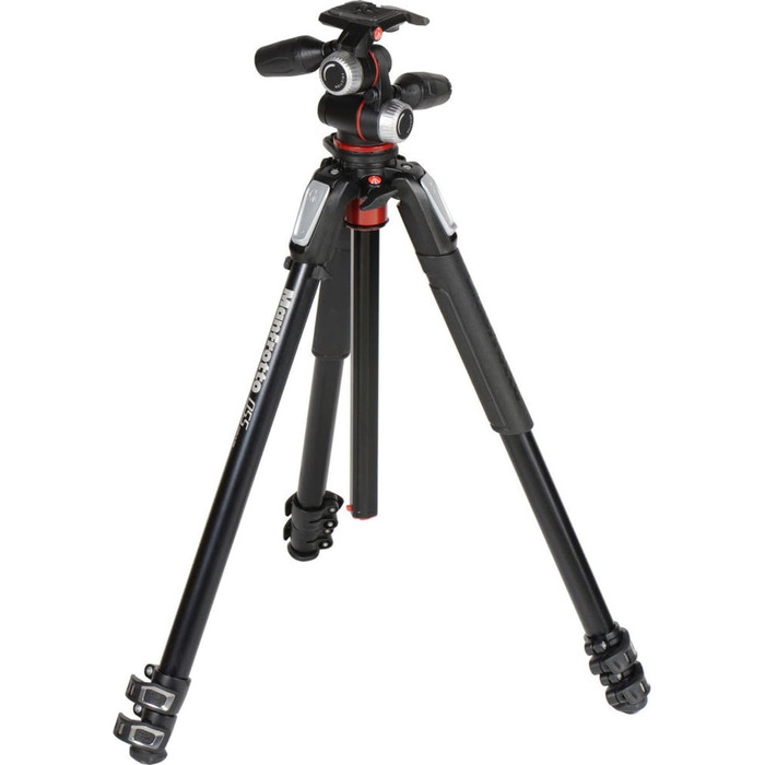 Штатив Manfrotto 055XPRO3 з триноголовою – професійний штатив з алюмінію, 3 секції, для DSLR та аксесуарів