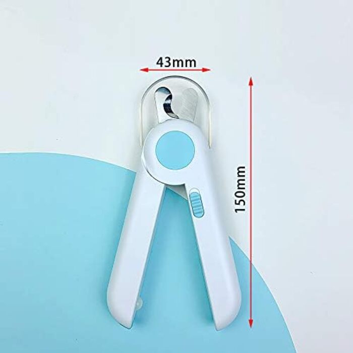 Професійний кусачки для нігтів собак Profi з підсвічуванням та захистом від бризок, для собак та котів, середніх та маленьких порід (Блакитний)