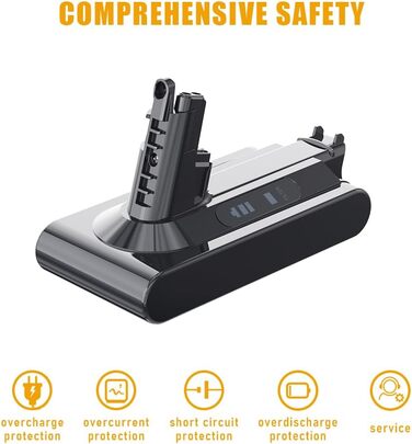 Замінний акумулятор Stanew 21.6V 4500mAh Li-ion для пилососів Dyson V8 SV10 (V10 BATTERY), з 2 фільтрами