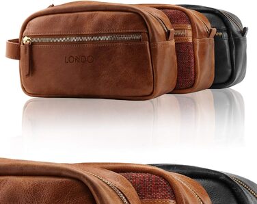 Чорна дорожня сумка Londo Echtleder з культурою та косметичною сумкою - унісекс