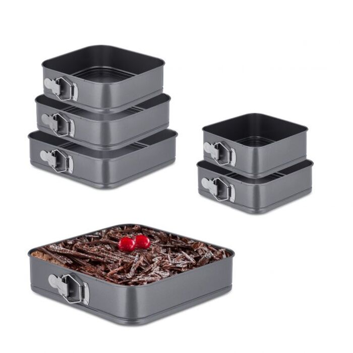 Relaxdays 6-Piece Square Springform Pan Set