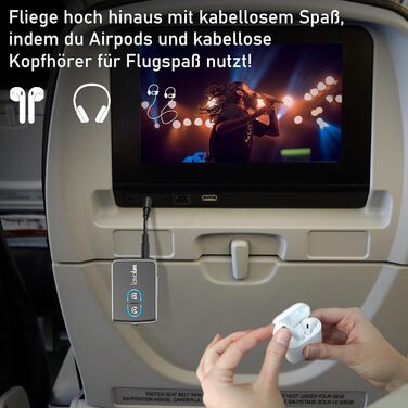 Передавач Bluetooth Lavales ML302Pro: 2-в-1 адаптер для 2 навушників, AptX-LL, 3.5mm jack, для TV, літака, гучномовця, спортзалу, регулювання гучності