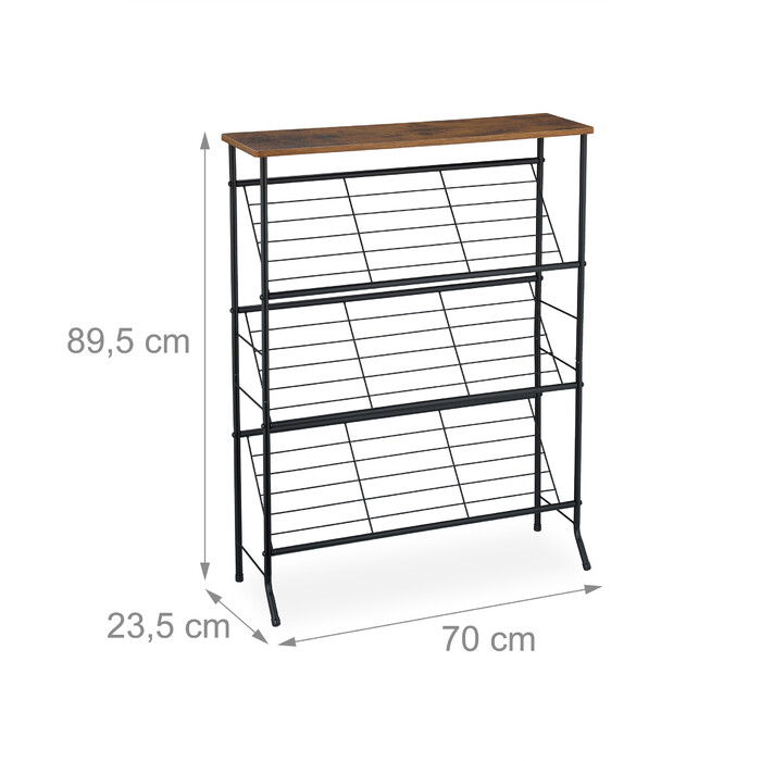 Relaxdays Industrial Shoe Rack for 9 Pairs of Shoes