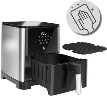 WMF Multi Taste Hot Air Fryer, Airfryer, 1550 W, 4.6l for 2-4 people, healthy frying, drying, grilling, hot air fryer with 8 programs, 4.6 Liter Air Fryer, black
