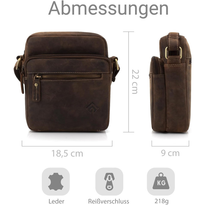 Чоловіча сумка через плече JOREY з натуральної шкіри - ідеальна для бізнесу, роботи та подорожей